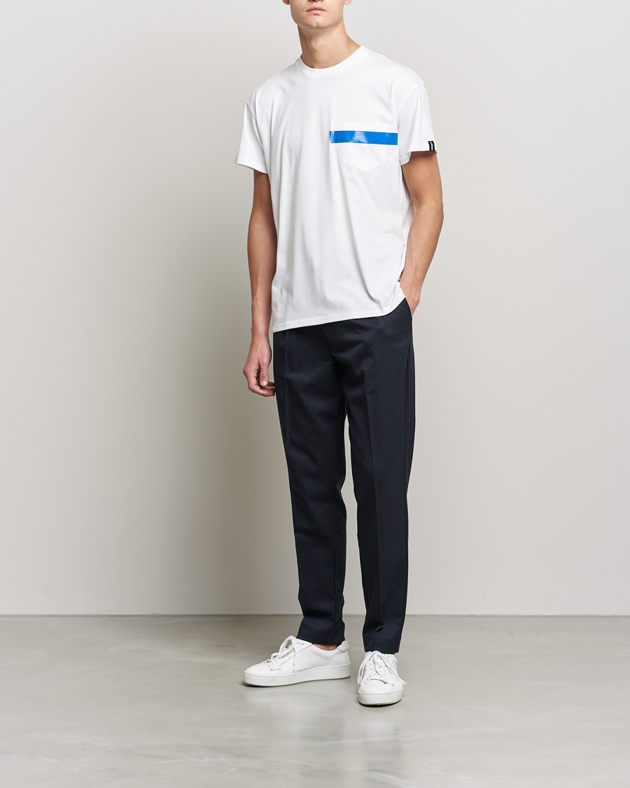 Herr | T-Shirts | Mackintosh | Stripe Print Plain Tee White