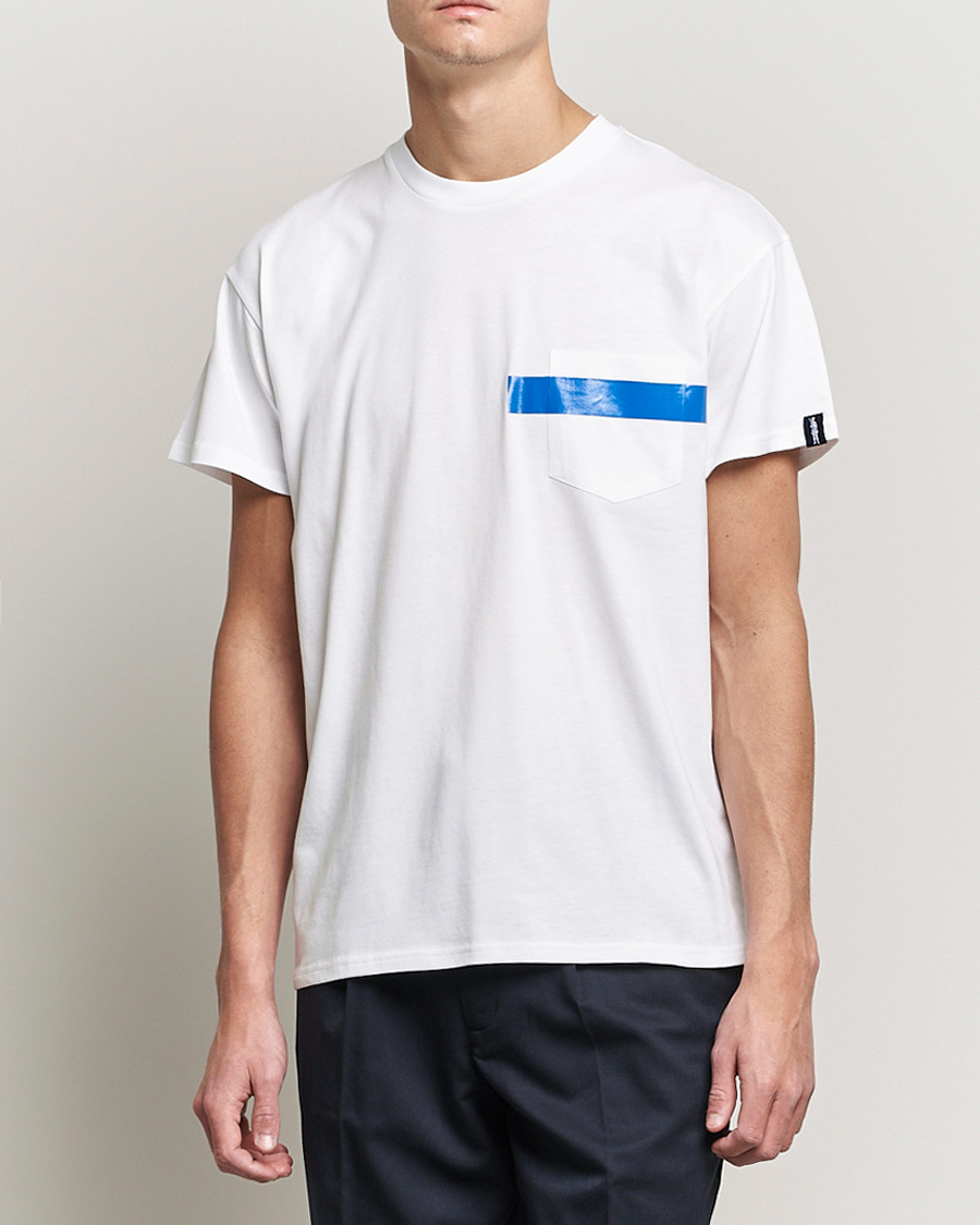 Herr | T-Shirts | Mackintosh | Stripe Print Plain Tee White