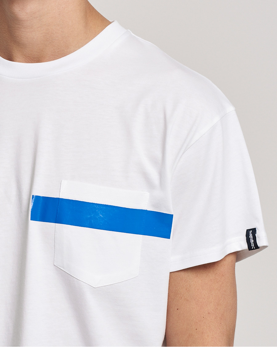 Herr | T-Shirts | Mackintosh | Stripe Print Plain Tee White