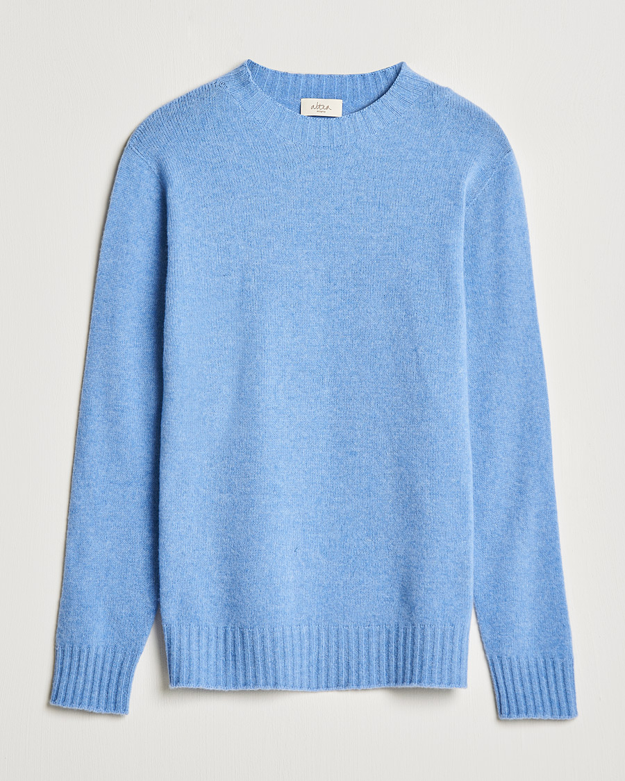 Herr | Pullover rundhals | Altea | Wool/Cashmere Cew Neck Sweater Light Blue
