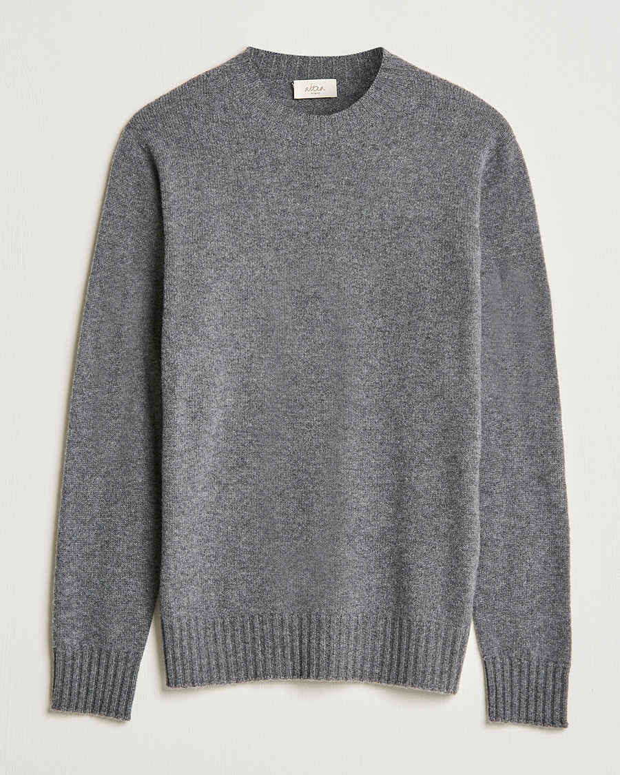 Herr | Tröjor | Altea | Wool/Cashmere Crew Neck Sweater Heather Grey