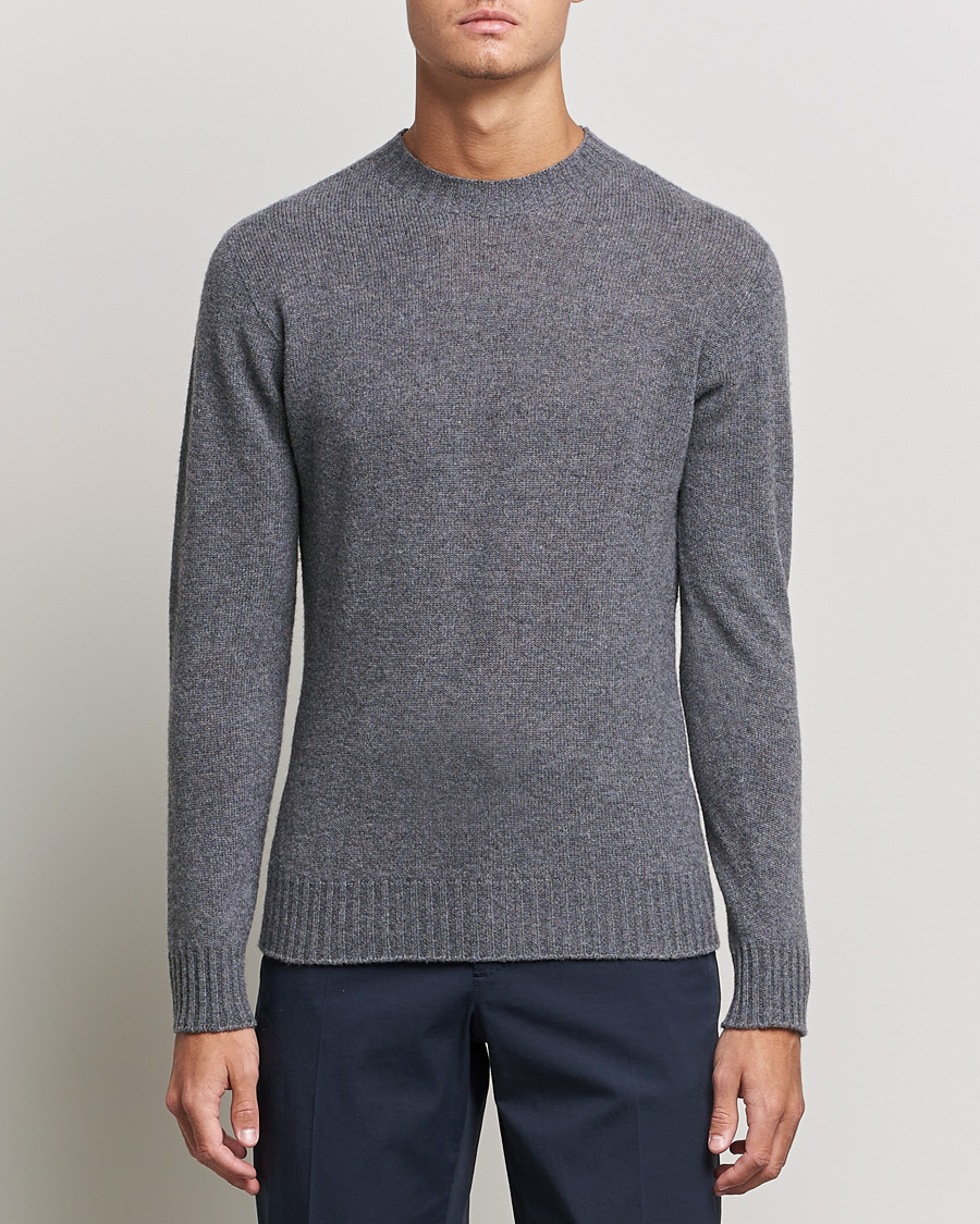 Herr | Tröjor | Altea | Wool/Cashmere Crew Neck Sweater Heather Grey