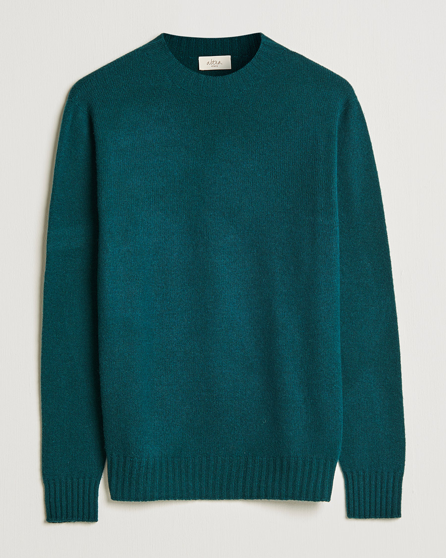 Herr | Tröjor | Altea | Wool/Cashmere Crew Neck Sweater Bottle Green