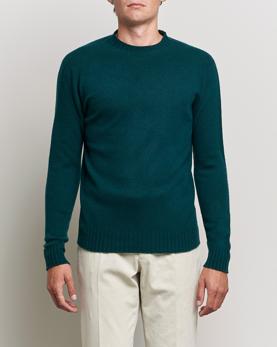 Herr | Tröjor | Altea | Wool/Cashmere Crew Neck Sweater Bottle Green