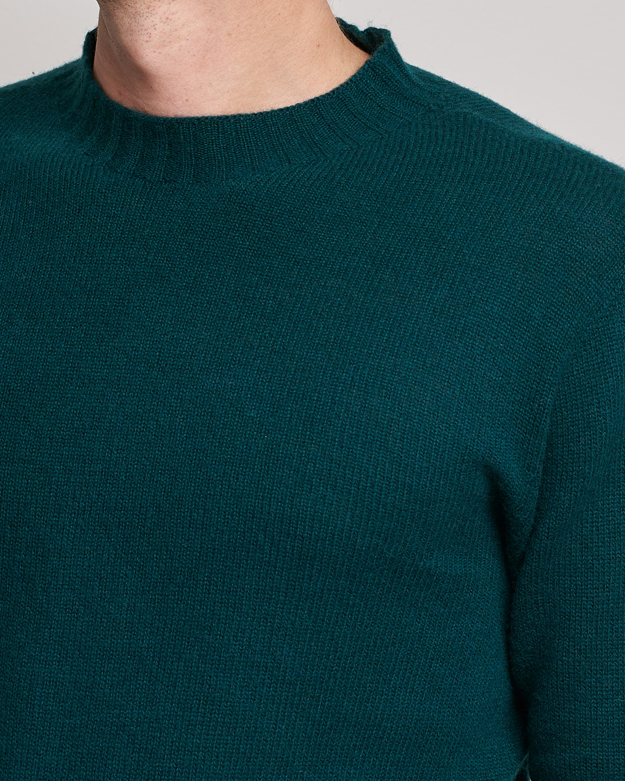 Herr | Tröjor | Altea | Wool/Cashmere Crew Neck Sweater Bottle Green