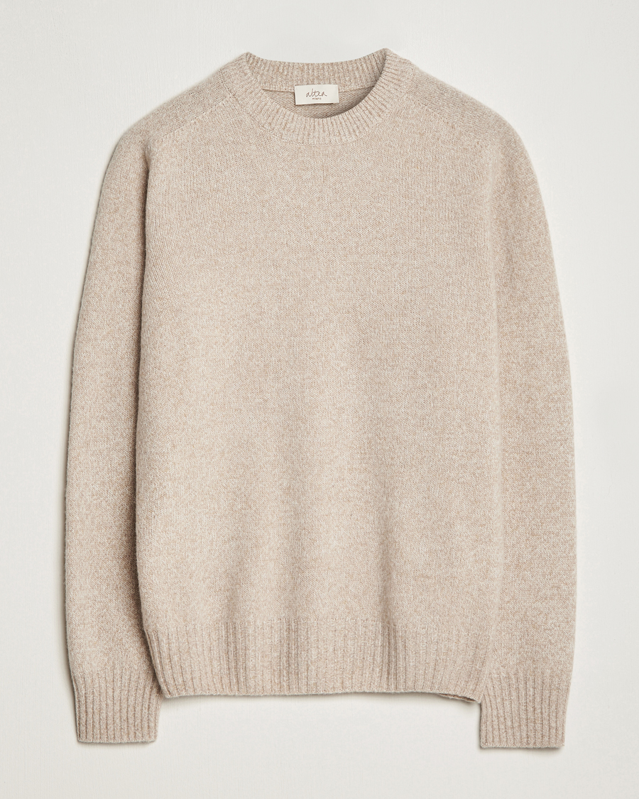 Herr | Tröjor | Altea | Wool/Cashmere Crew Neck Pullover Beige Melange