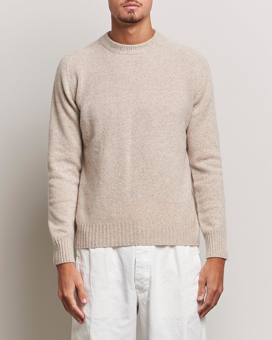 Herr | Tröjor | Altea | Wool/Cashmere Crew Neck Pullover Beige Melange