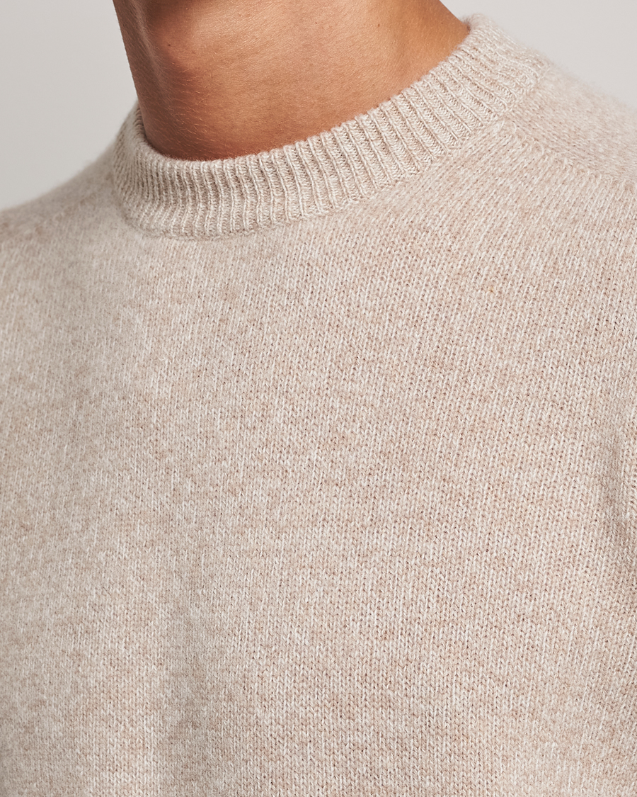 Herr | Tröjor | Altea | Wool/Cashmere Crew Neck Pullover Beige Melange