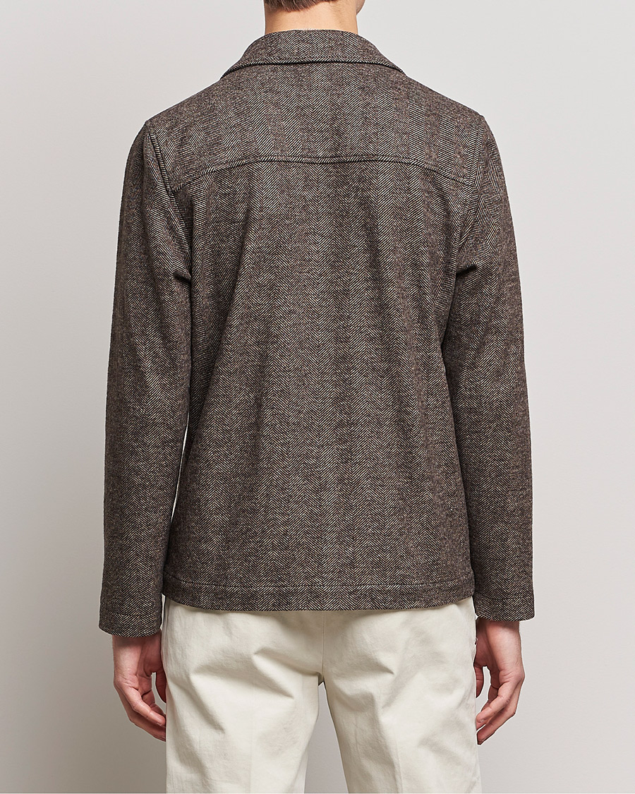 Herr | Jackor | Altea | Herringbone Wool Chore Jacket Brown
