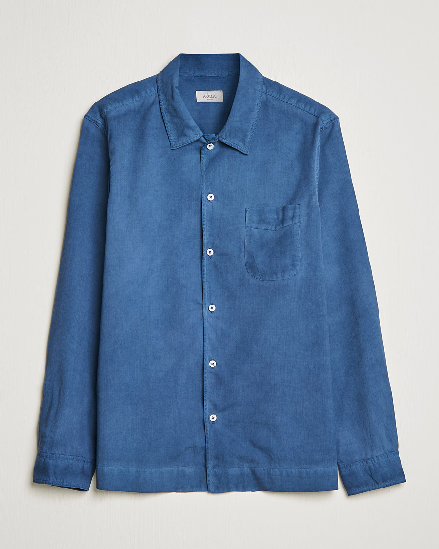 Herr | Skjortor | Altea | Garment Dyed Shirt Washed Navy