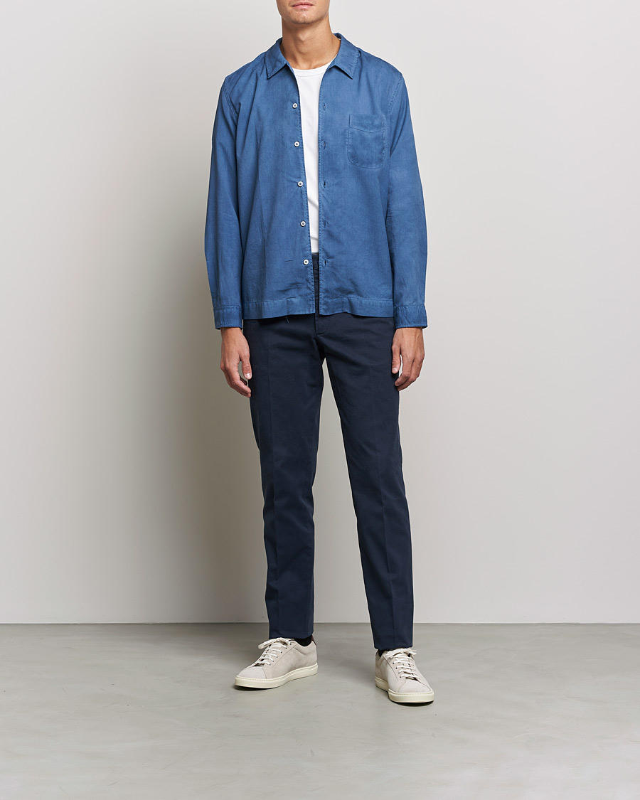Herr | Skjortor | Altea | Garment Dyed Shirt Washed Navy
