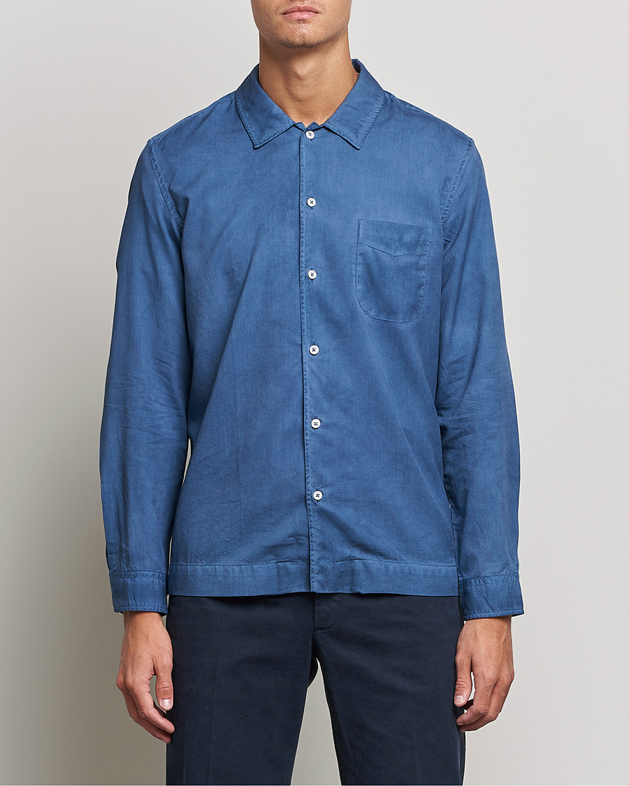 Herr | Skjortor | Altea | Garment Dyed Shirt Washed Navy