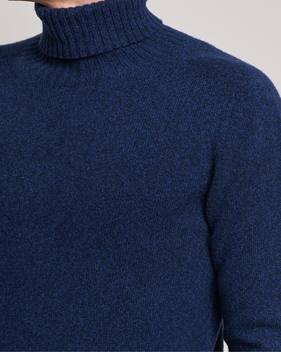 Herr | Tröjor | Altea | Cashmere Mouline Rollneck Navy Melange