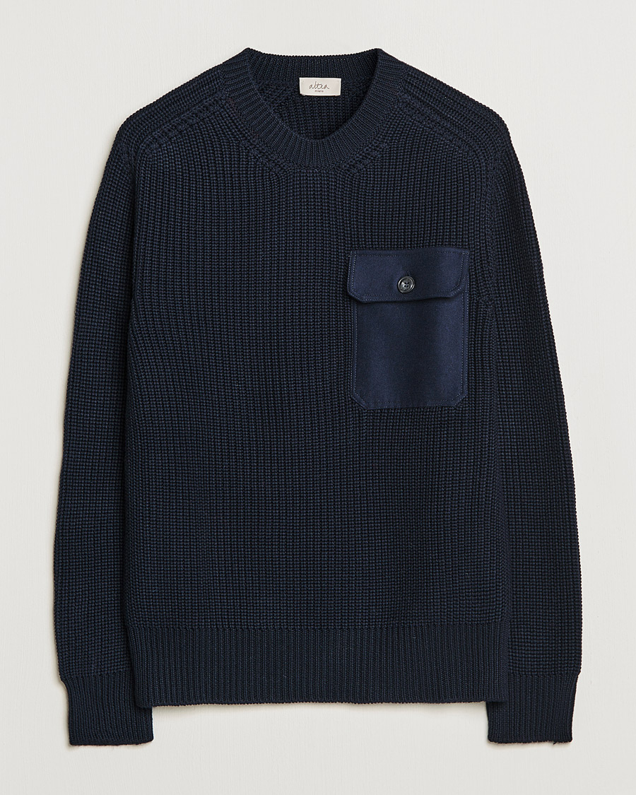 Herr | Tröjor | Altea | Soft Wool Knitted Blazer Navy