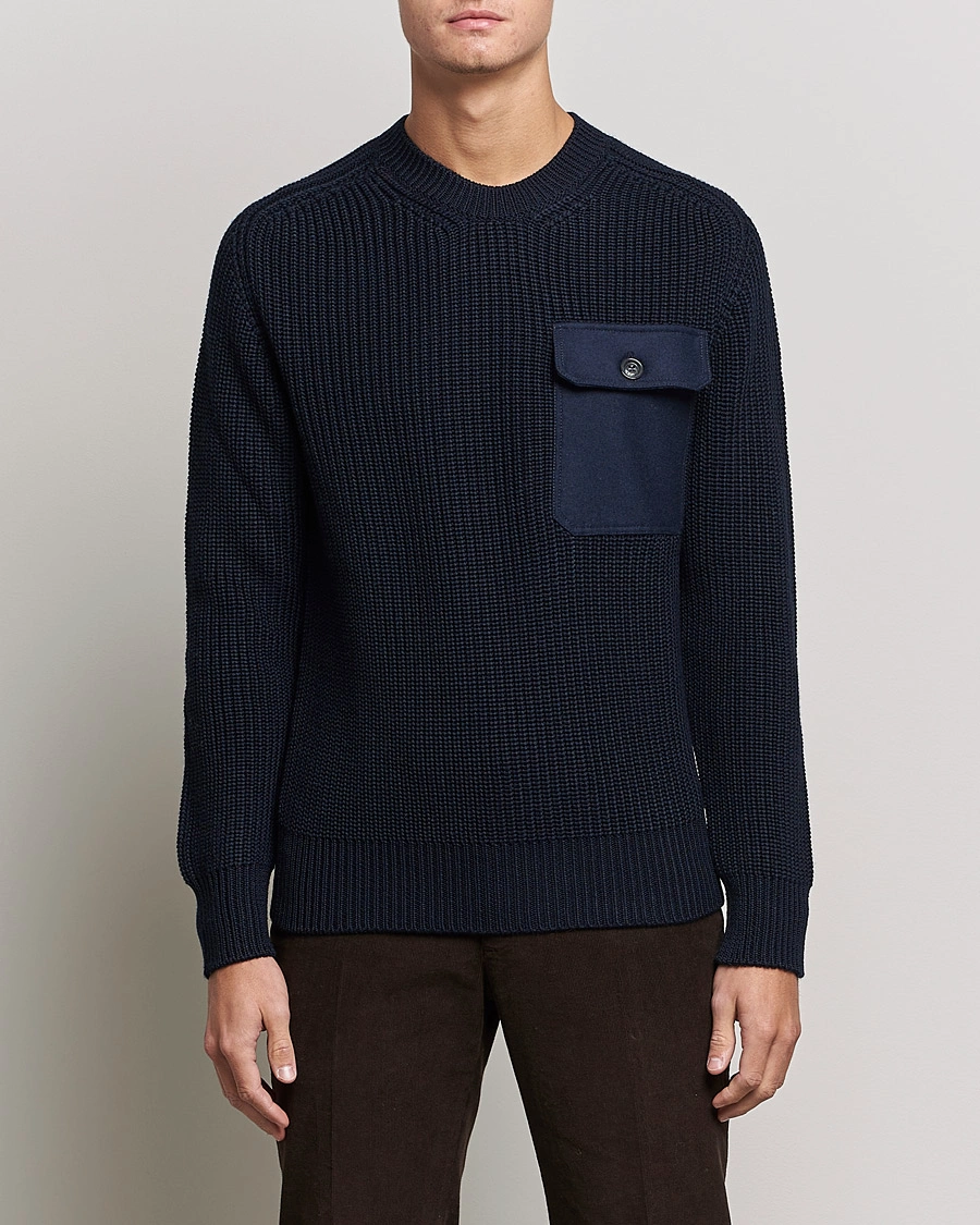 Herr | Tröjor | Altea | Soft Wool Knitted Blazer Navy