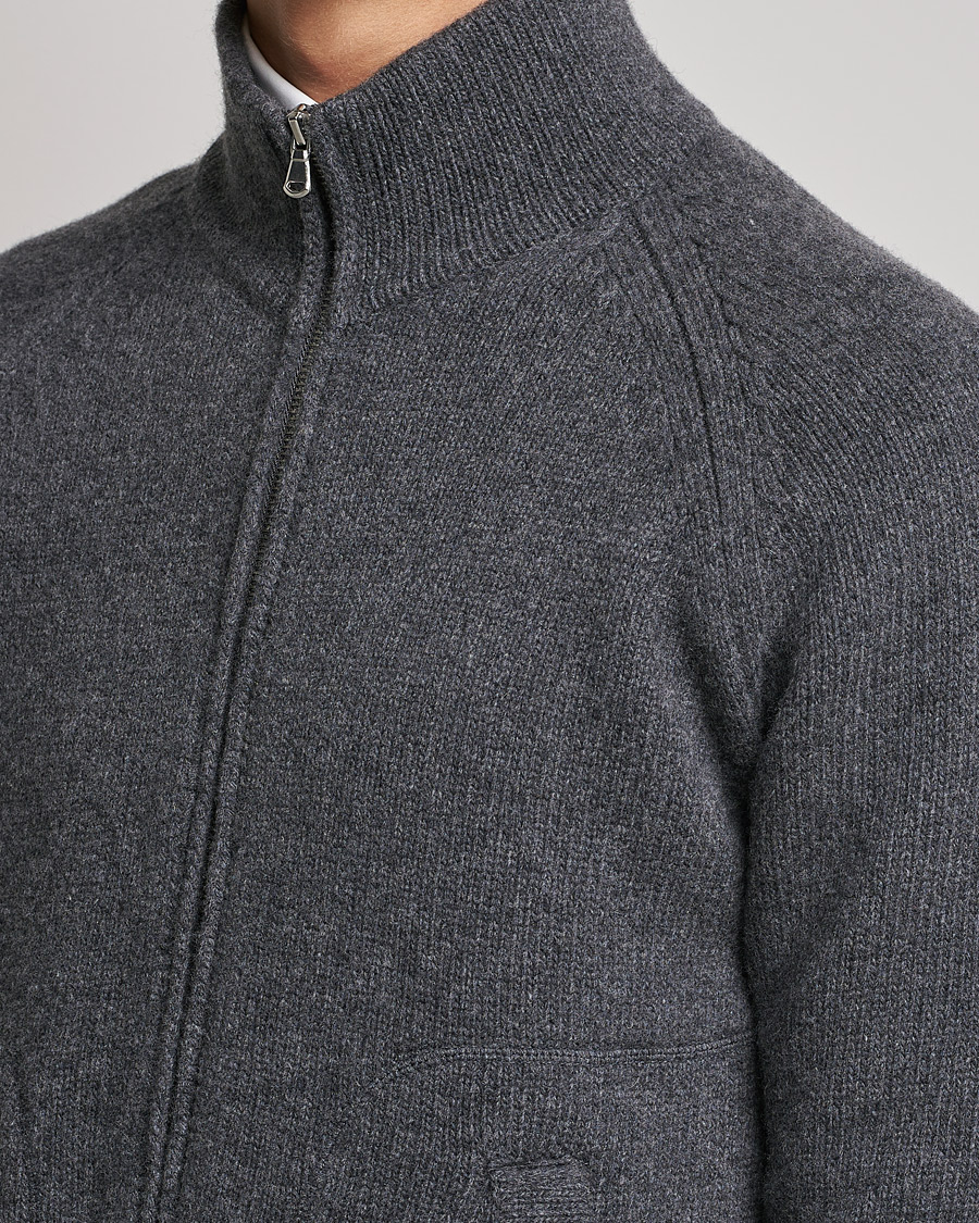 Herr | Tröjor | Altea | Wool Zip Jacket Grey Melange