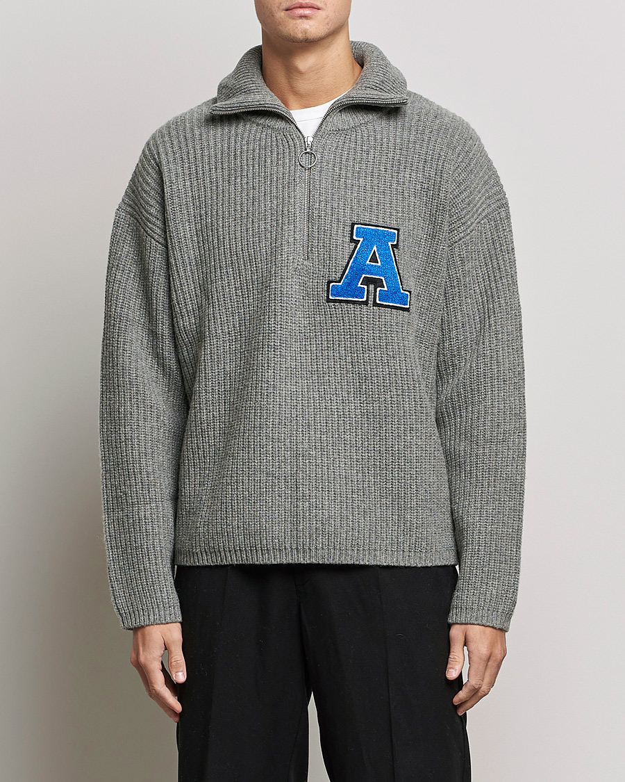 Herr | Tröjor | Axel Arigato | Team Half Zip Sweater Grey