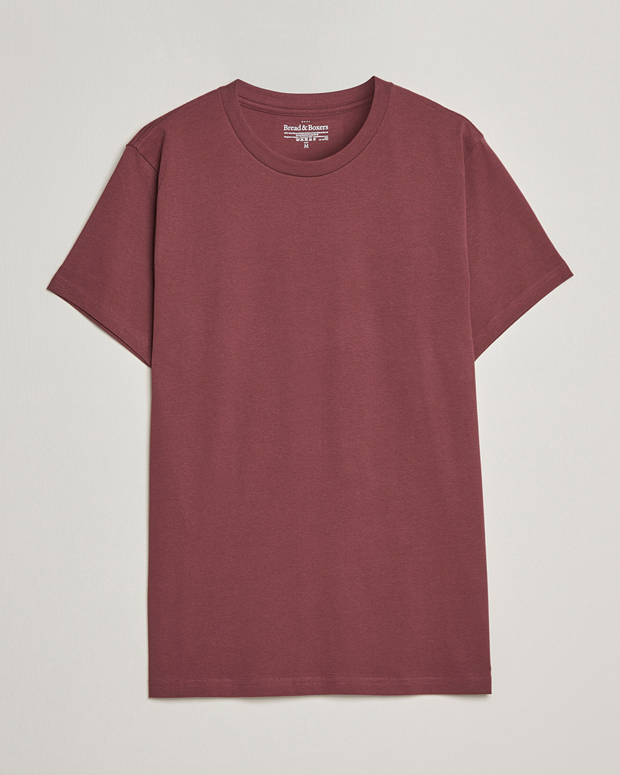 Herr | T-Shirts | Bread & Boxers | Heavy Cotton Crew Neck T-shirt Burgundy