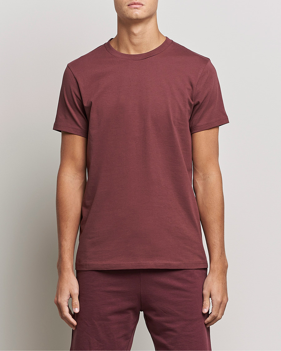 Herr | T-Shirts | Bread & Boxers | Heavy Cotton Crew Neck T-shirt Burgundy