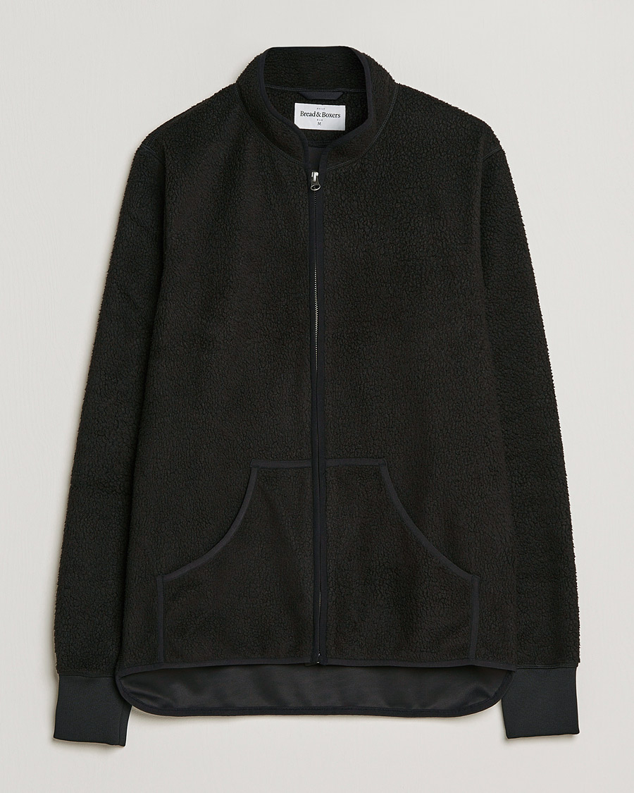 Herr | Tröjor | Bread & Boxers | Full Zip Fleece Jacket Black