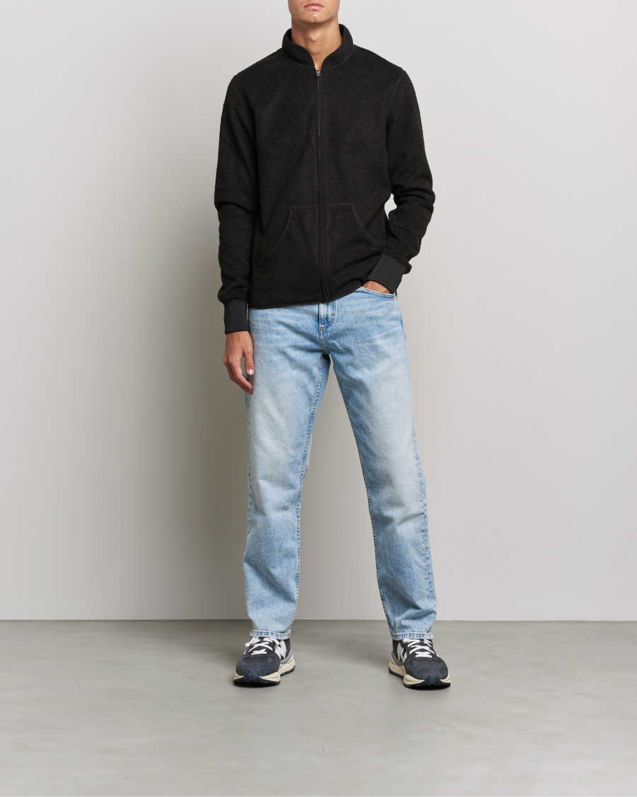 Herr | Tröjor | Bread & Boxers | Full Zip Fleece Jacket Black