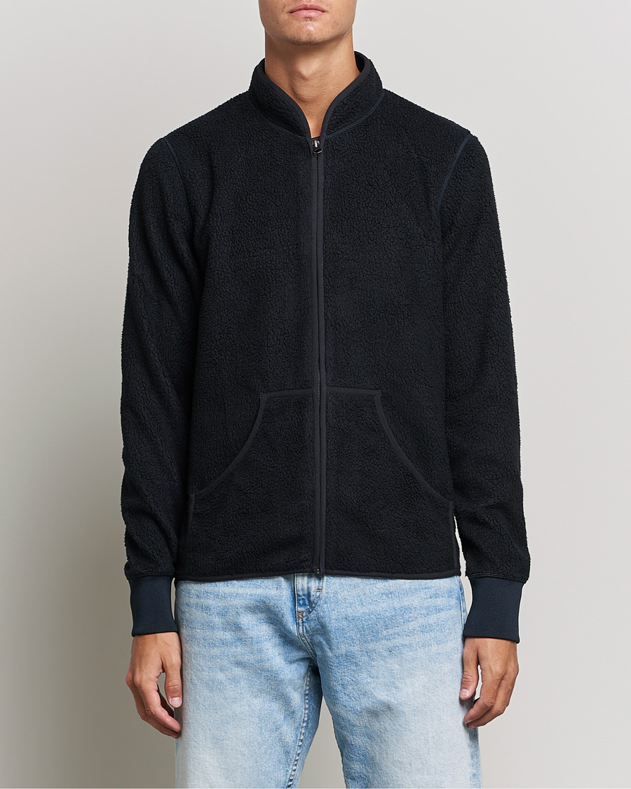 Herr | Tröjor | Bread & Boxers | Full Zip Fleece Jacket Navy Blue