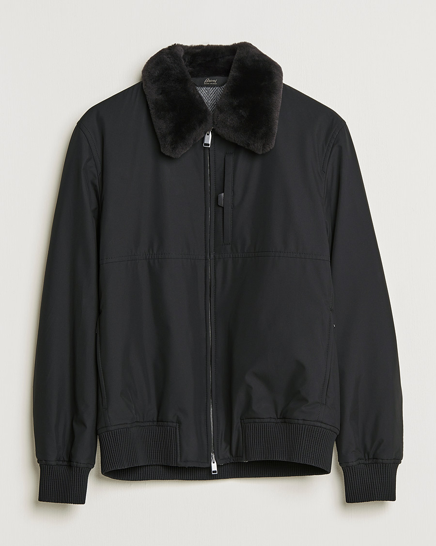 Herr | Jackor | Brioni | Performa Silk Shearling Jacket Black
