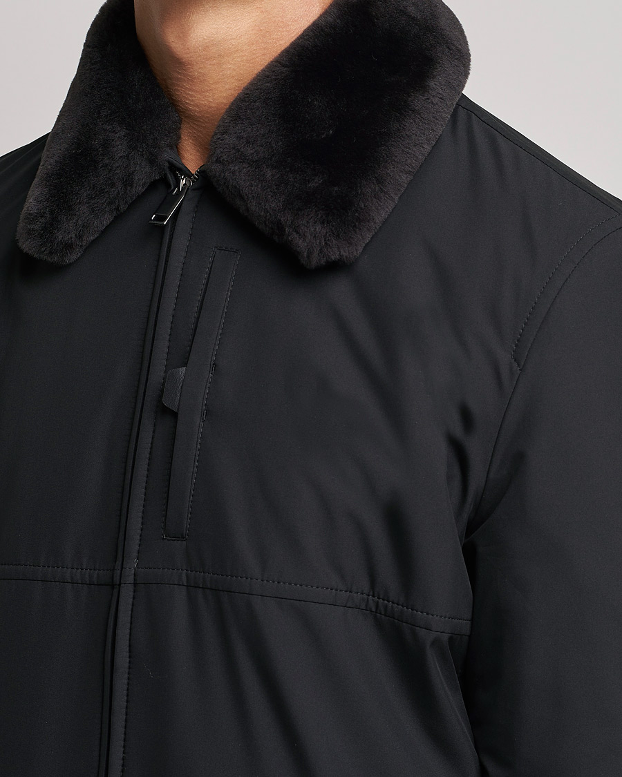 Herr | Jackor | Brioni | Performa Silk Shearling Jacket Black