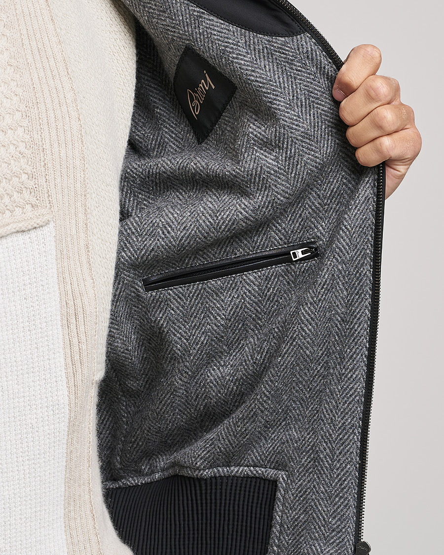 Herr | Jackor | Brioni | Performa Silk Shearling Jacket Black