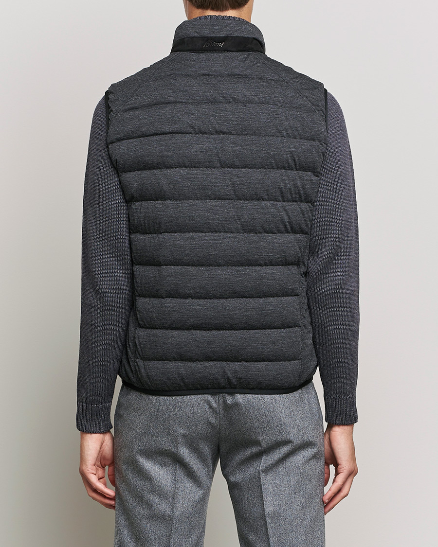Herr | Jackor | Brioni | Cashmere/Wool Jersey Vest Dark Grey Melange