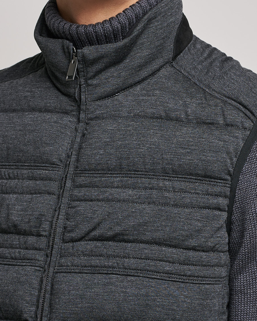 Herr | Jackor | Brioni | Cashmere/Wool Jersey Vest Dark Grey Melange