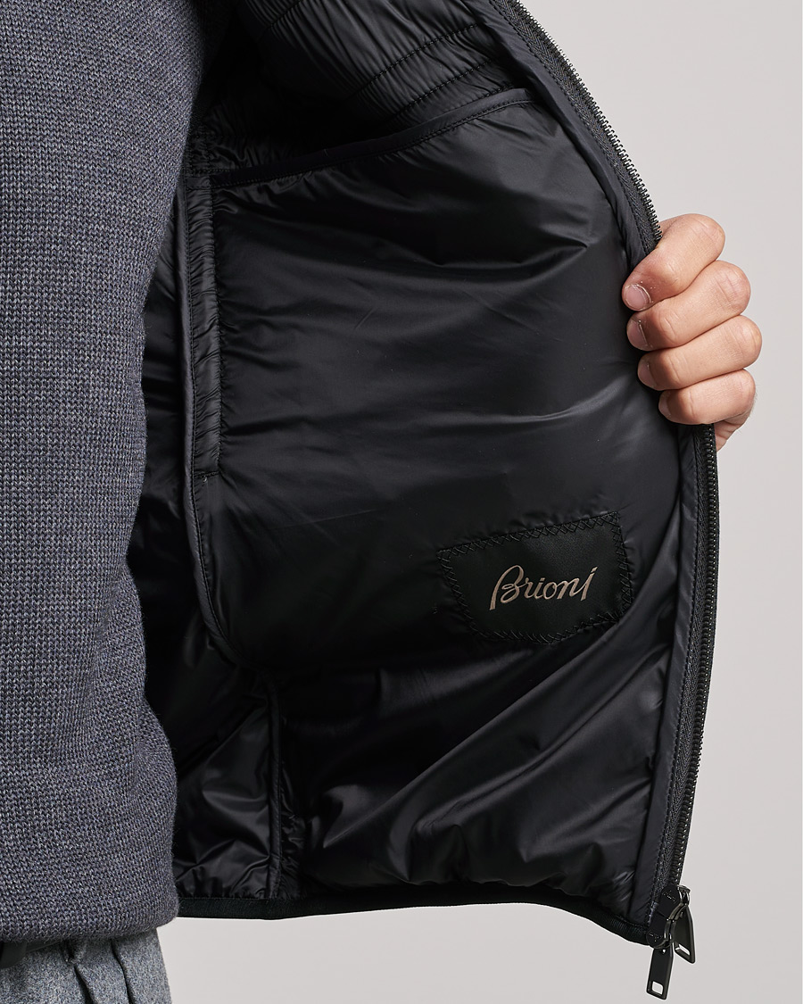 Herr | Jackor | Brioni | Cashmere/Wool Jersey Vest Dark Grey Melange
