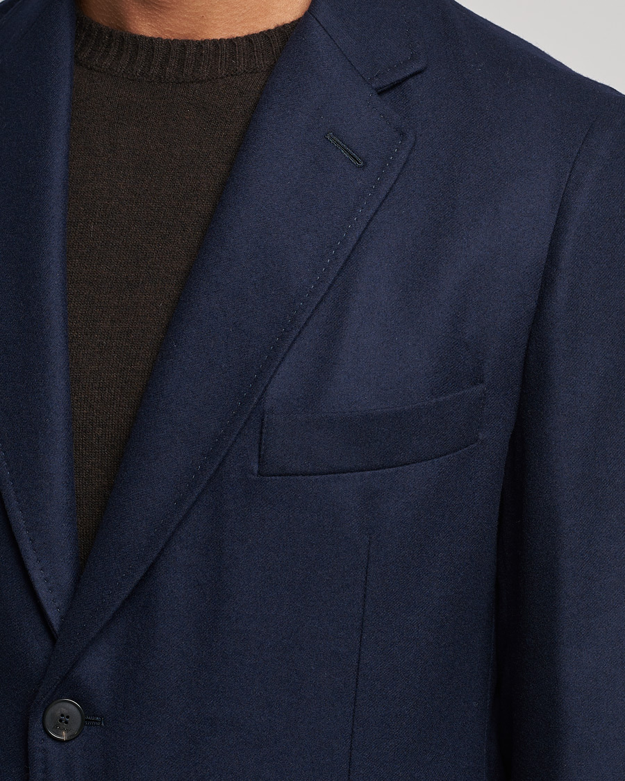 Herr | Kavajer | Brioni | Deconstructed Flannel Blazer Navy