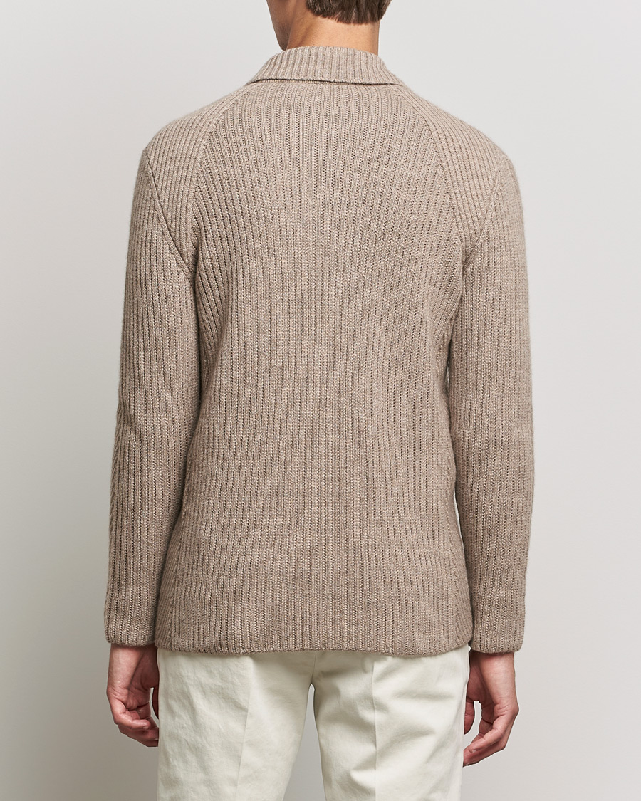 Herr | Kavajer | Brioni | Pure Cashmere Knitted Blazer Beige