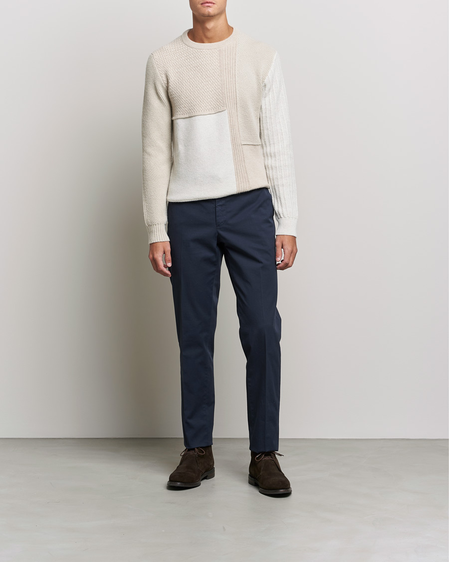 Herr | Tröjor | Brioni | Wool/Cashmere Patchwork Sweater Beige