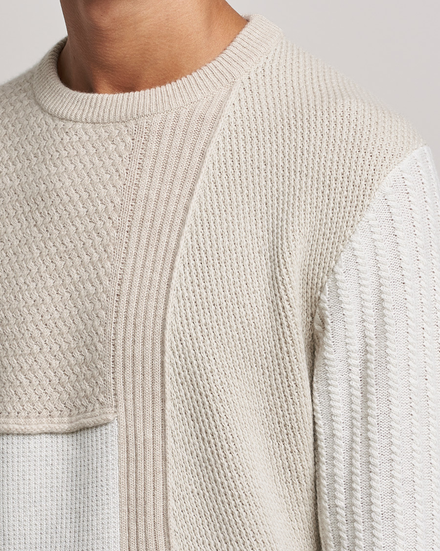 Herr | Tröjor | Brioni | Wool/Cashmere Patchwork Sweater Beige