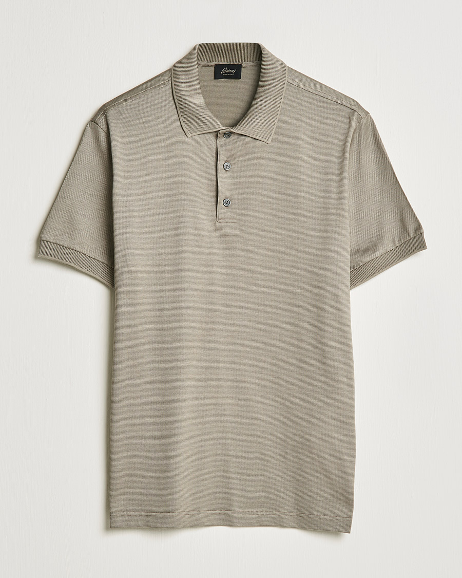 Herr | Pikéer | Brioni | Cotton/Silk Short Sleeve Polo Beige