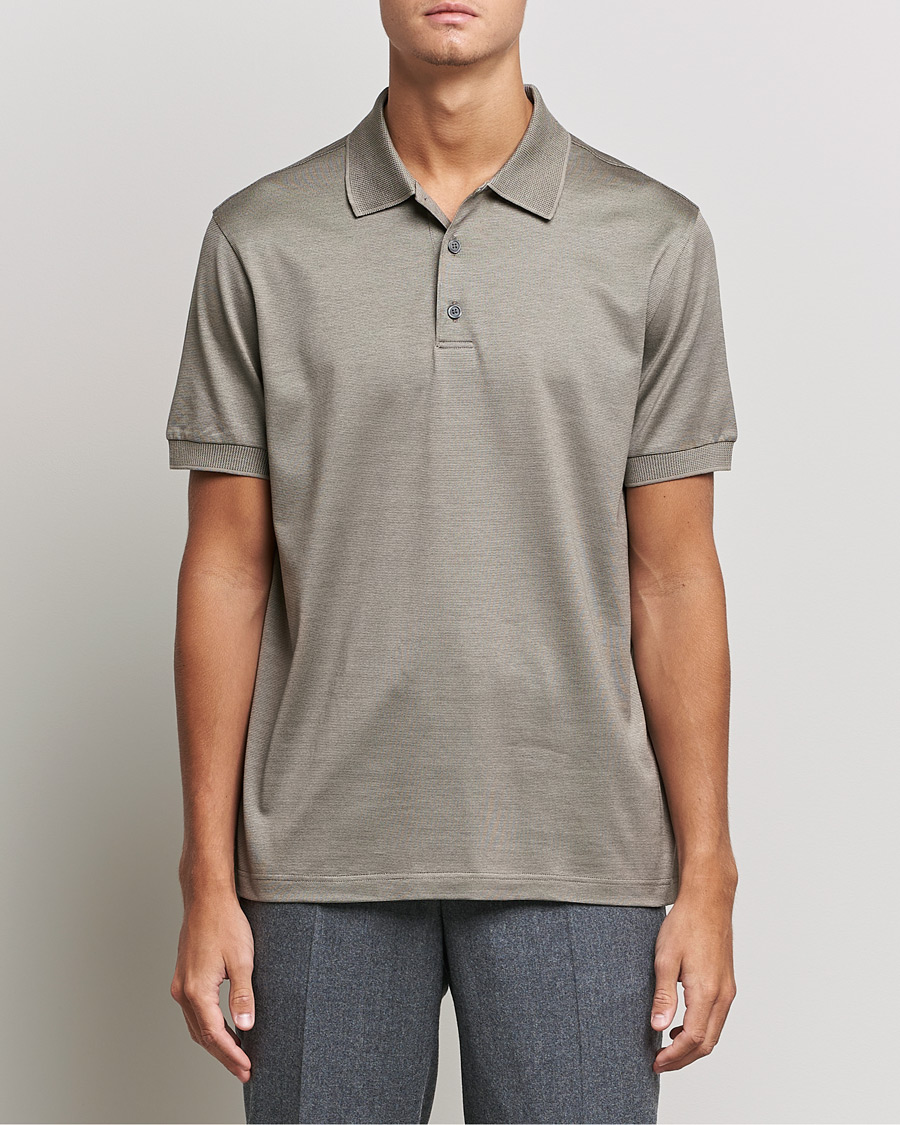 Herr | Pikéer | Brioni | Cotton/Silk Short Sleeve Polo Beige