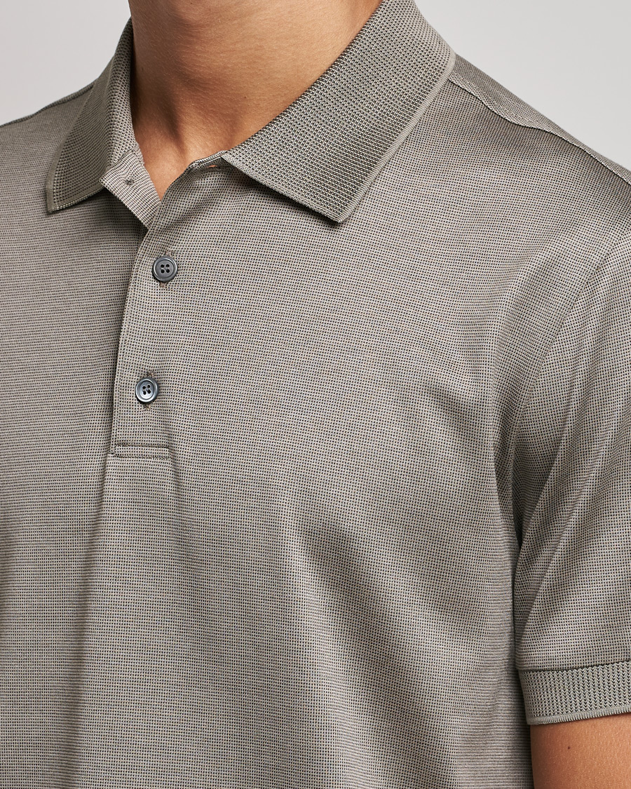Herr | Pikéer | Brioni | Cotton/Silk Short Sleeve Polo Beige