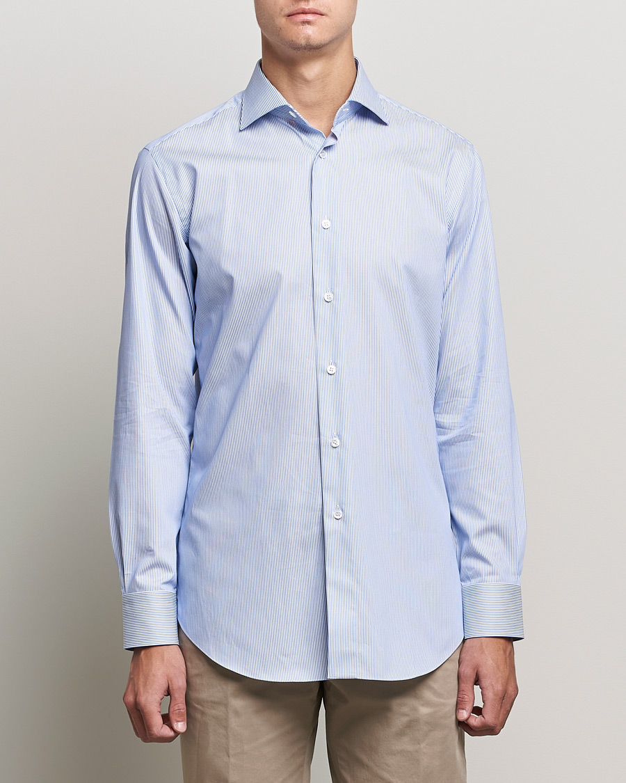 Herr | Skjortor | Brioni | Slim Fit Dress Shirt Light Blue Stripe