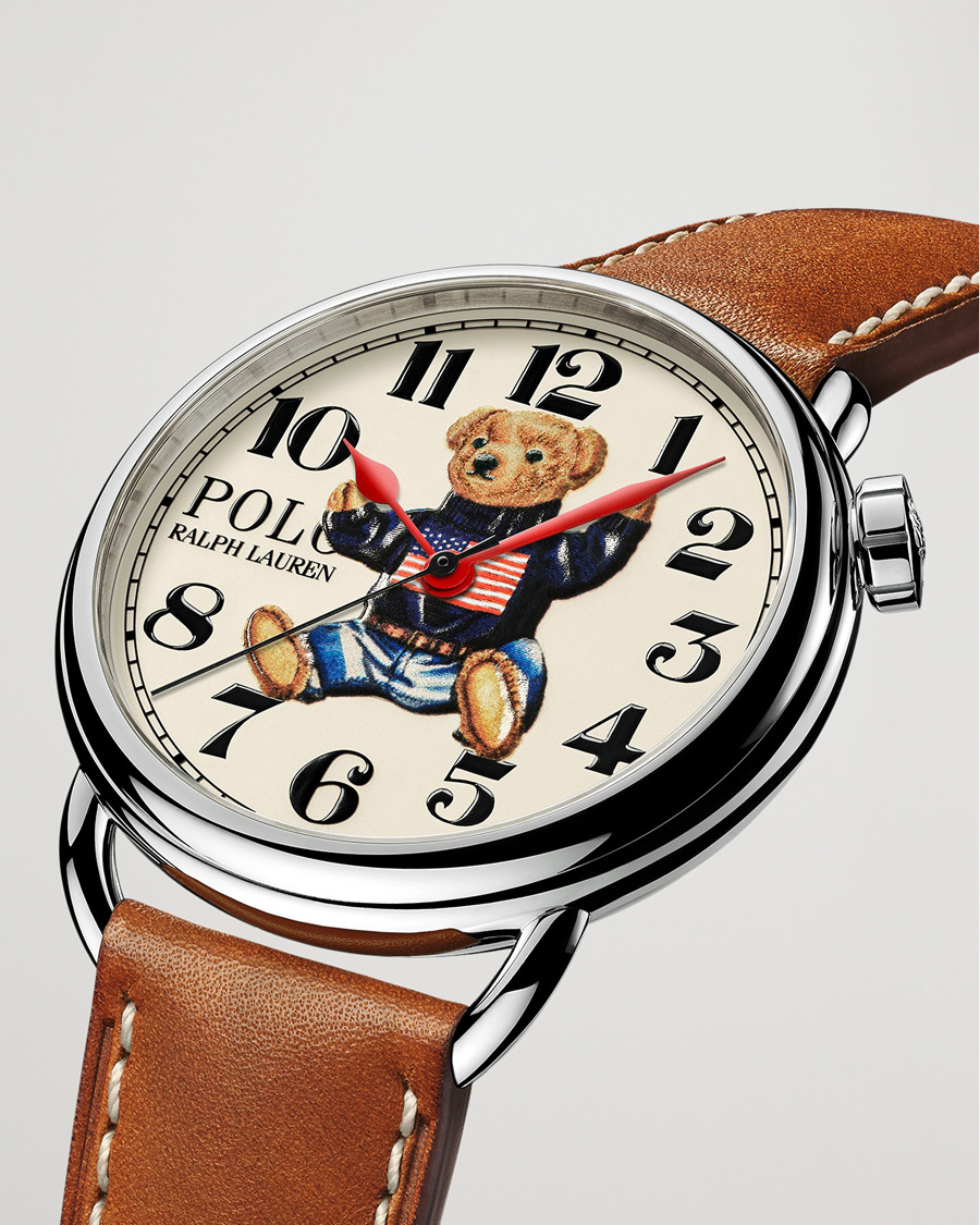 Herr | Läderarmband | Polo Ralph Lauren | 42mm Automatic Flag Bear White Dial