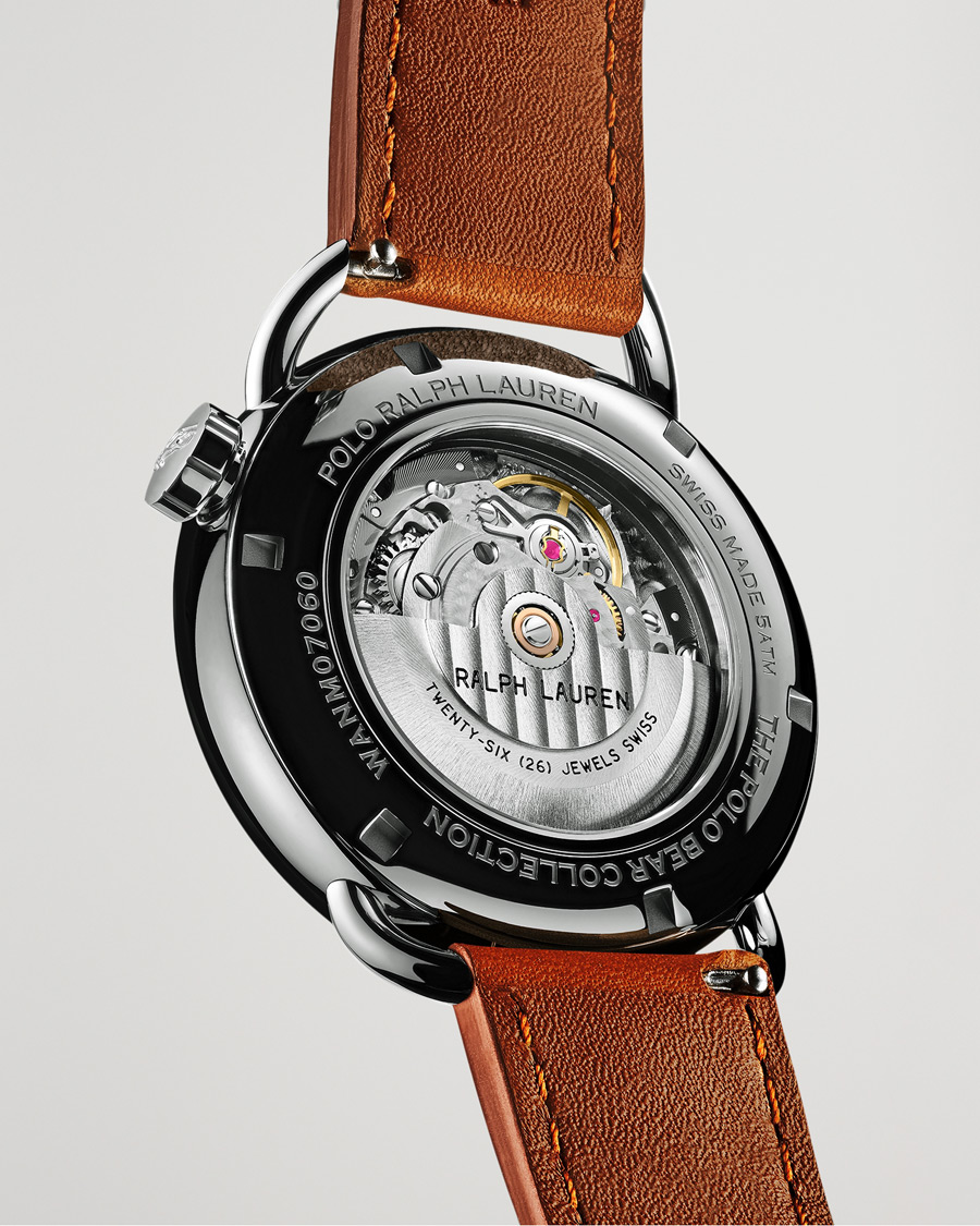 Herr | Läderarmband | Polo Ralph Lauren | 42mm Automatic Flag Bear White Dial
