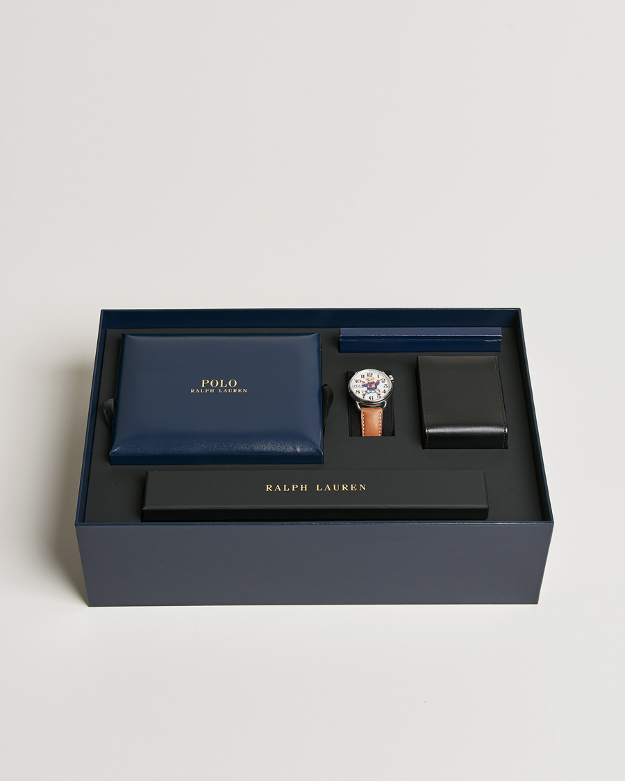 Herr | Läderarmband | Polo Ralph Lauren | 42mm Automatic Flag Bear White Dial