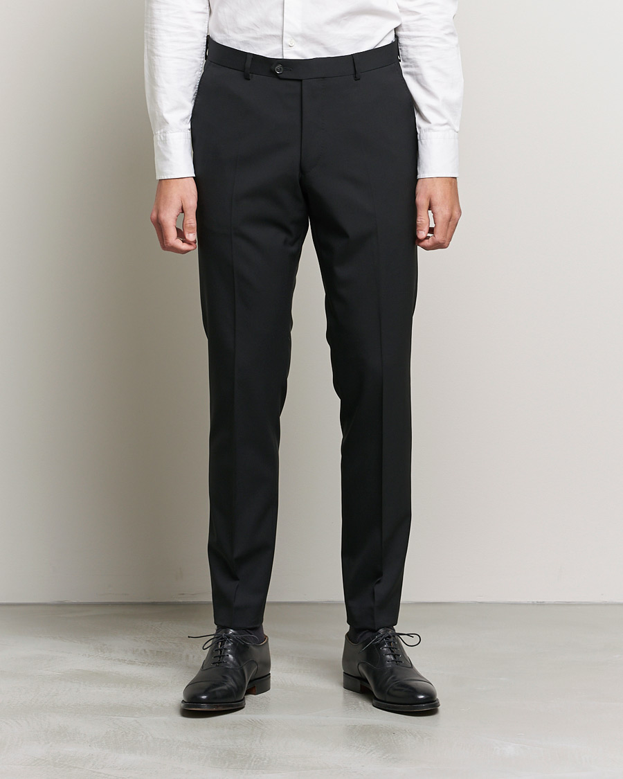 Herr | Kostymbyxor | Oscar Jacobson | Denz Super 120's Wool Trousers Black