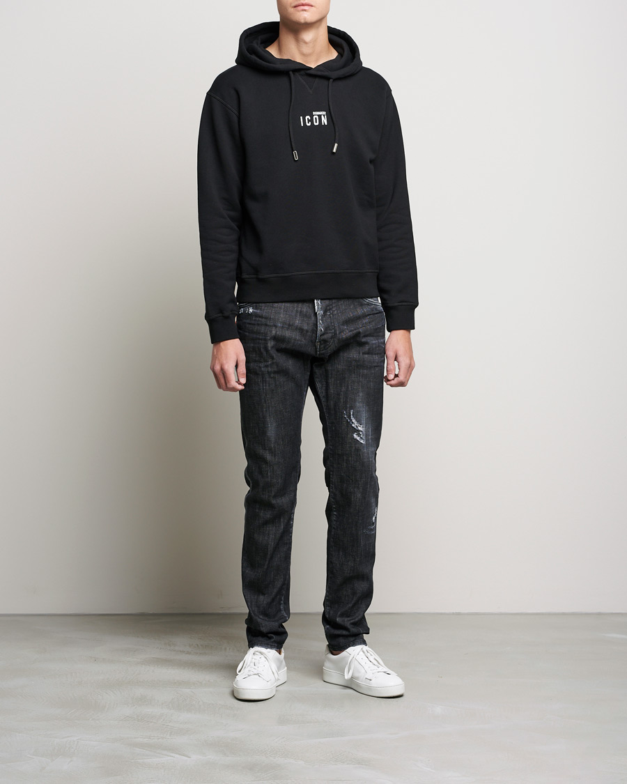 Herr | Tröjor | Dsquared2 | Icon small Logo Hoodie Black