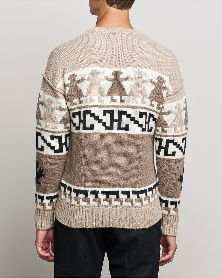 Herr | Tröjor | Dsquared2 | Llamas Heavy knitted Sweater Beige