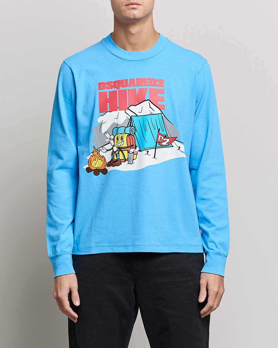 Herr | Långärmade t-shirts | Dsquared2 | Base Camp Long Sleeve Tee Light Blue