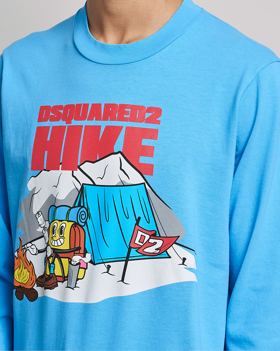 Herr | T-Shirts | Dsquared2 | Base Camp Long Sleeve Tee Light Blue