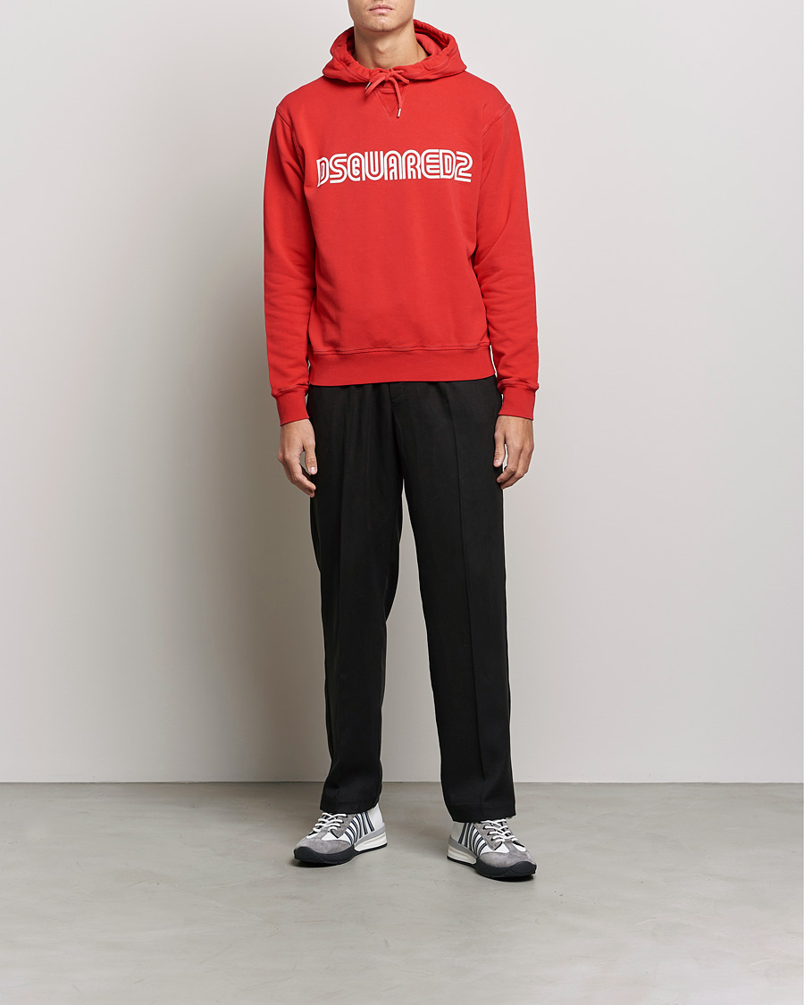 Herr | Tröjor | Dsquared2 | Outline Cool Hoodie Oriental Red