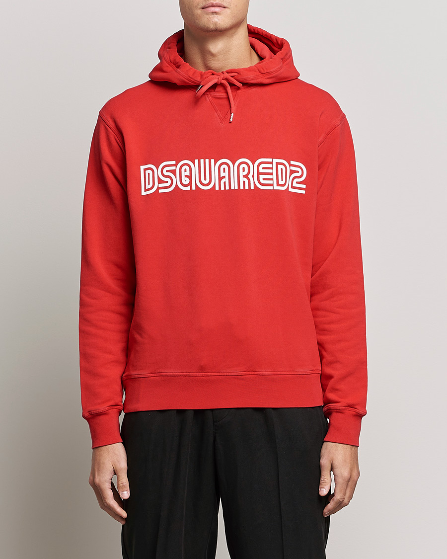 Herr | Tröjor | Dsquared2 | Outline Cool Hoodie Oriental Red